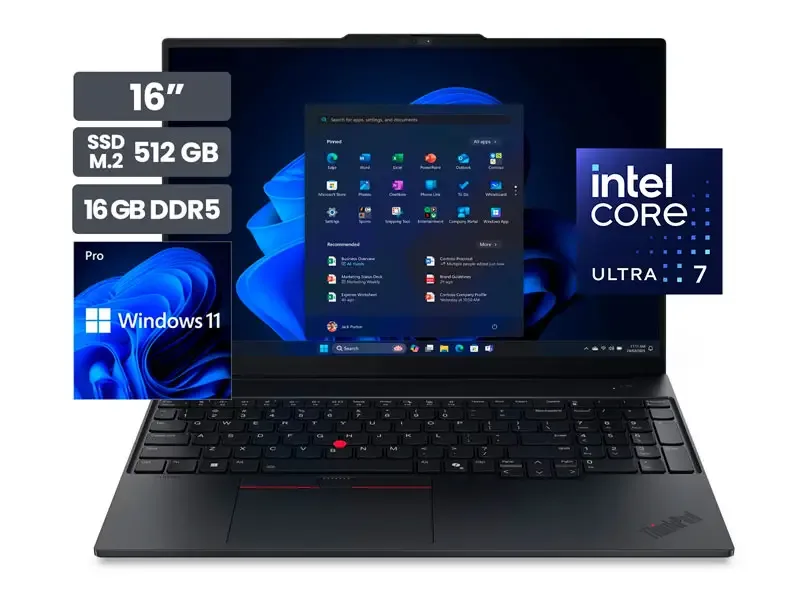 Laptop Lenovo ThinkPad E16 Gen 3 16" Intel Core Ultra 7 255H 16GB SSD512GB Wind11Pro