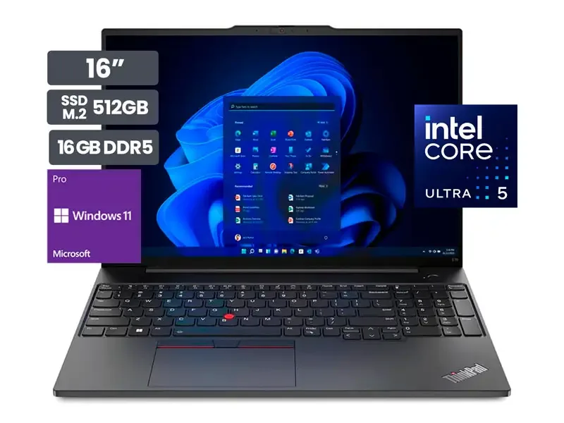 Laptop Lenovo Thinkpad E16 Gen2 16" Intel Ultra 5-125U 16GB SSD512GB Wind11 Pro