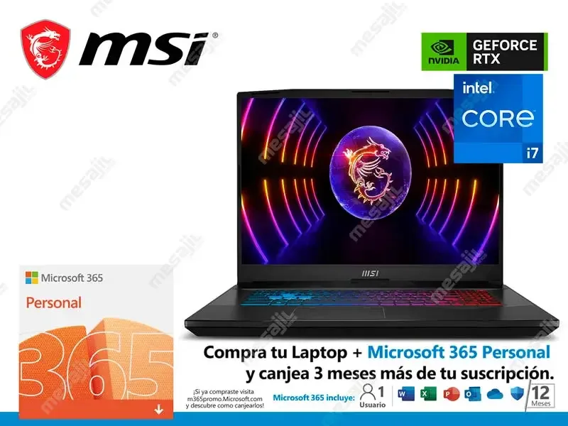 Laptop MSI Gaming PULSE B13VFK  Intel i7-13700H 16GB/SSD 1TB/V8GB/17.3"/W11 H