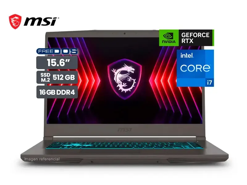 Laptop MSI Gaming Thin 15B12VE Intel 7i-12650 16GB/SSD 512GB/RTX4050 V6GB/15.6"/FreeDos
