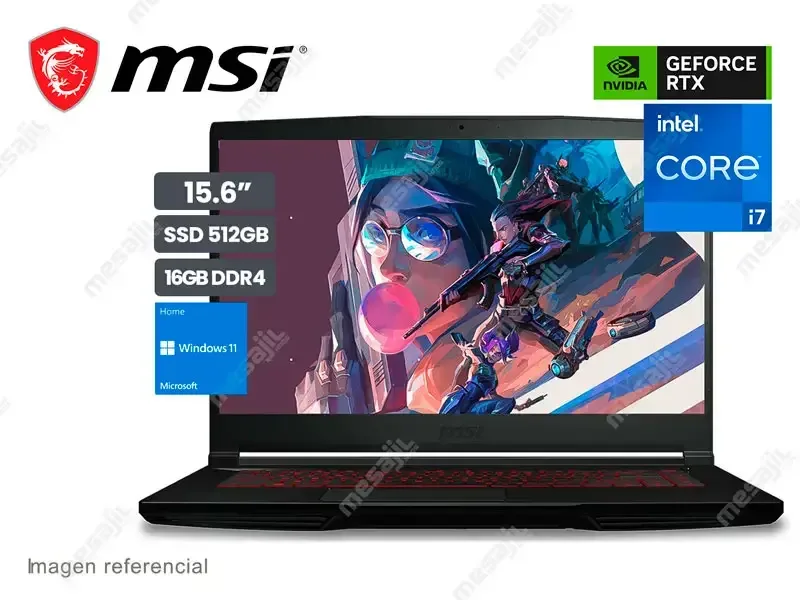 Laptop MSI Gaming Thin GF63 12VE Intel i7-12650H 16GB/SSD 512GB/RTX4050 6GB/15.6"/W11h