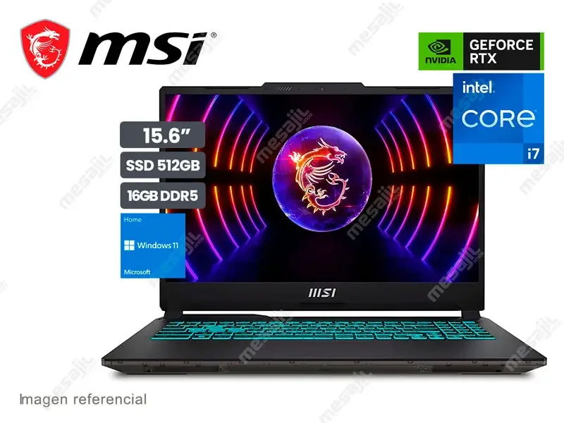 Laptop MSI Gaming Thin GF63 12VE Intel i7-12650H 16GB/SSD 512GB/RTX4050 6GB/15.6"/WIND.11