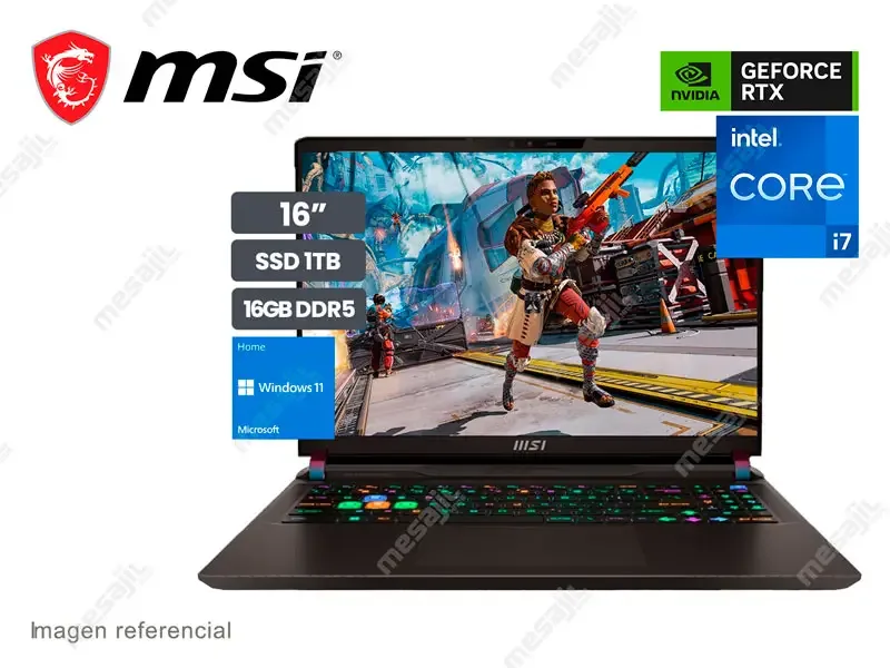 Laptop MSI Gaming Vector GP68 HX 13VG Intel i7-13700HX 16GB/SSD 1TB/V8GB RTX4070/16" FHD 144Hz/W11h