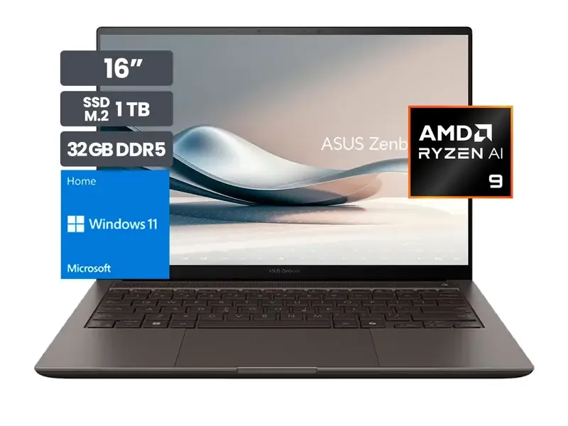 Laptop Ryzen 9 AI ASUS ZenBook S 16 UM5606 UM5606WA-RJ230W 32GB/SSD1TB/16"/ W11h