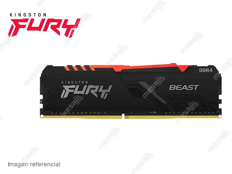 Memoria DDR4 8GB FURY Beast Kingston 3000MHz RGB KF430C15BBA/8