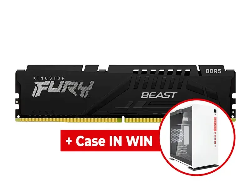 Memoria DDR5 16GB 5600MHz Kingston + Case In Win 301C Vidrio Templado White