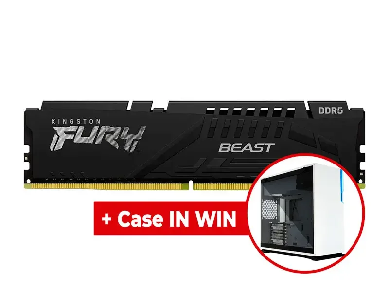 MEMORIA DDR5 32GB 5600MHz Kingston + Case In Win 101C RGB Vidrio Templado White