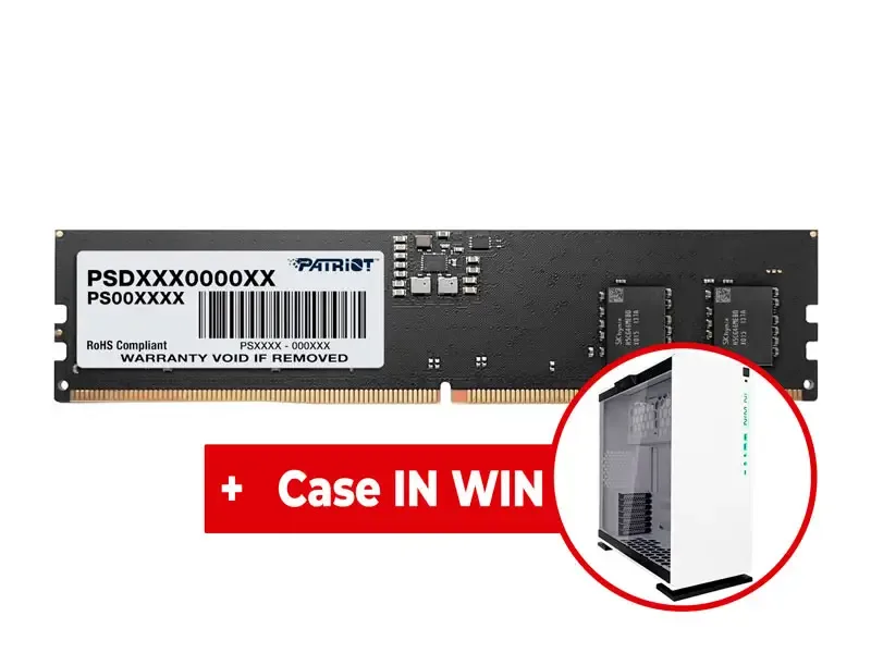 Memoria DDR5 8GB 5600MHz Patriot + Case In Win 303C Vidrio Templado White