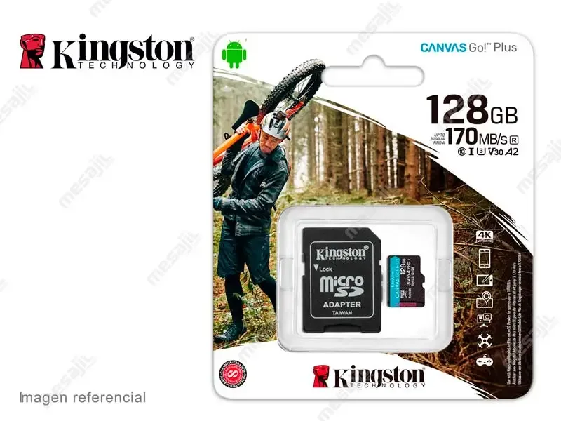 Memoria micro SD 128GB Kingston Canvas Go! Plus 170 MB/s (SDCG3/128GB)