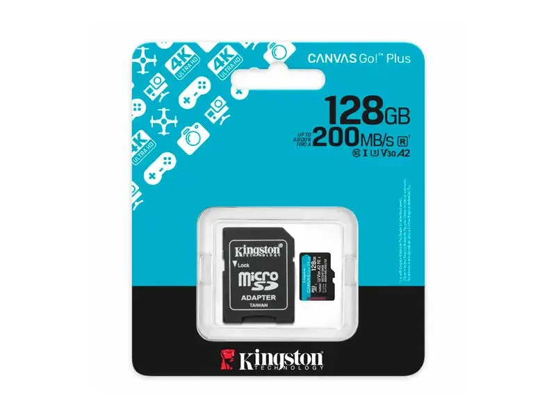 Memoria micro SD 128GB Kingston Canvas Go Plus 4K 200MB/s SDCG4/128GB