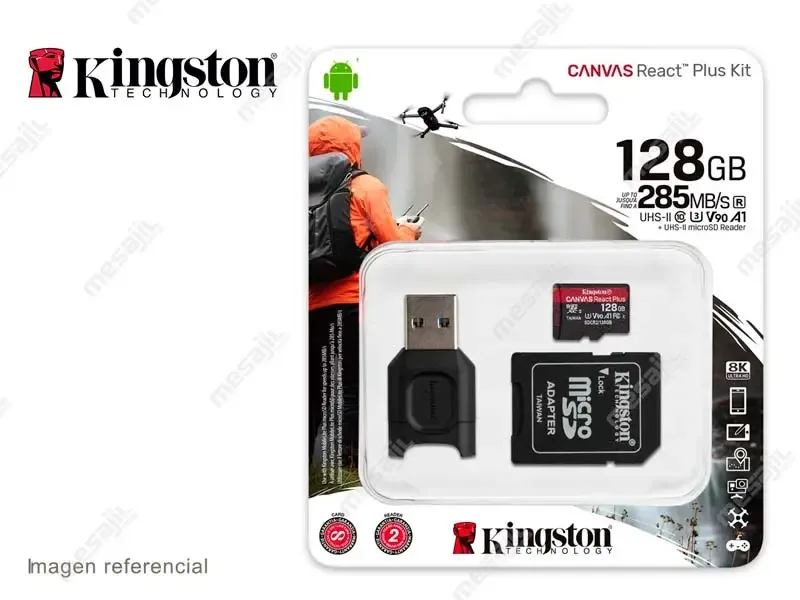 Memoria micro SD 128GB Kingston Canvas React Plus (MLPMR2/128GB)