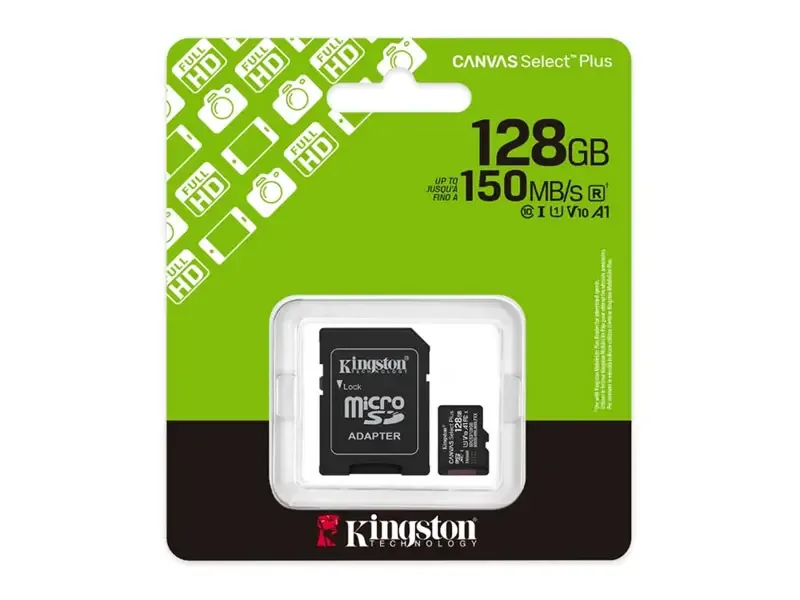 Memoria micro SD 128GB Kingston Canvas Select Plus Class 10 150 MB/s (SDCS3/128GB)