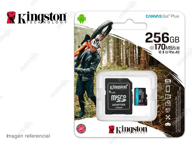 Memoria micro SD 256GB Kingston Canvas Go! Plus 170 MB/s (SDCG3/256GB)