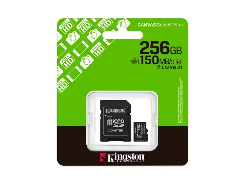 Memoria micro SD 256GB Kingston Canvas Select Plus Class 10 150 MB/s (SDCS3/256GB)