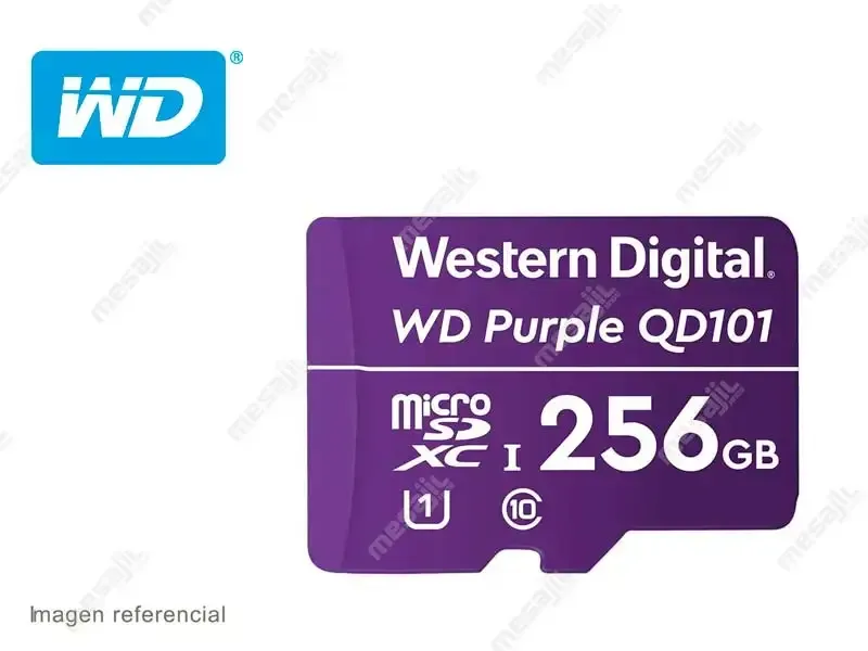 Memoria Micro SD 256GB Western Digital SDXC SC QD101 Purple Video Vigilancia