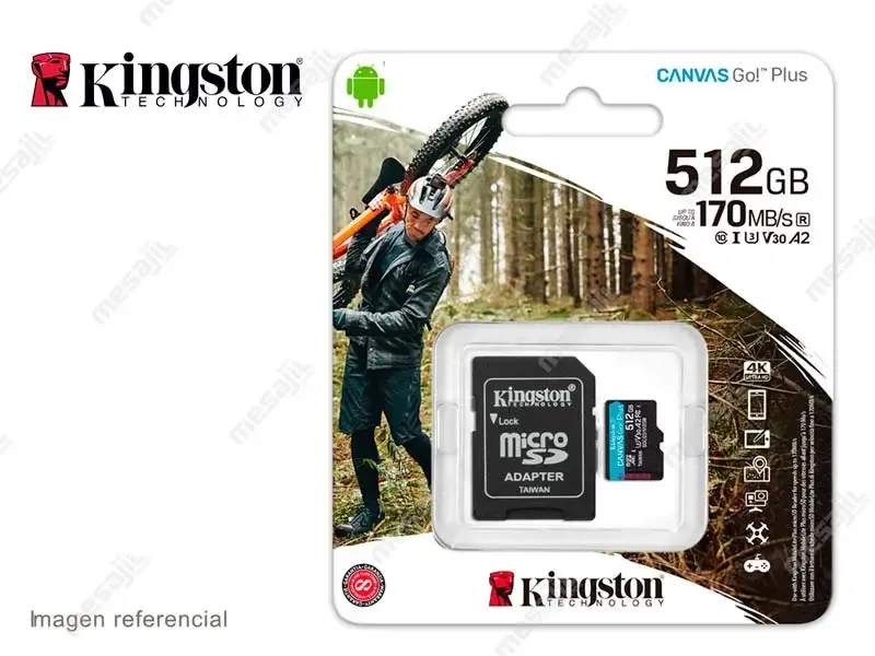 Memoria micro SD 512GB Kingston Canvas Go! Plus 170 MB/s (SDCG3/512GB)