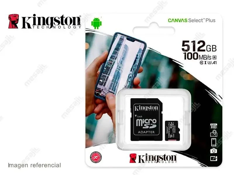 Memoria micro SD 512GB Kingston Canvas Select Plus Class 10 100 MB/s (SDCS2/512GB)