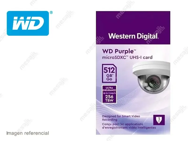 Memoria Micro SD 512GB Western Digital SDXC  QD101 Purple Video Vigilancia