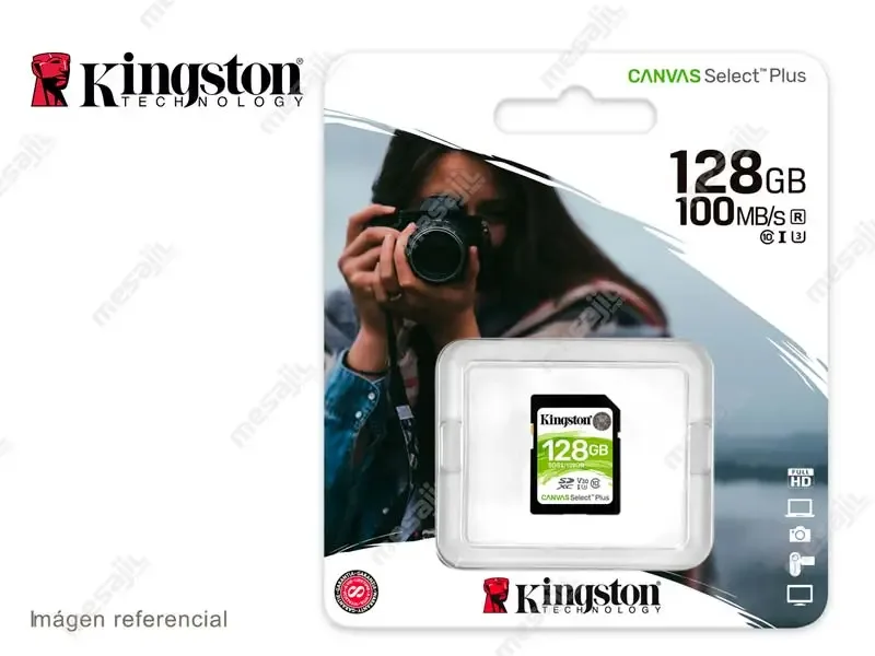 Memoria SD 128GB Kingston Canvas Select Plus 100 MB/s