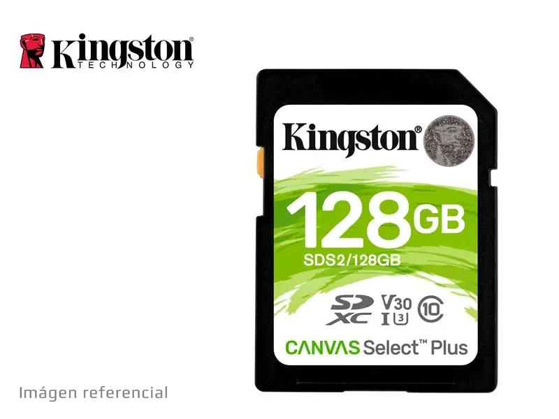 Memoria SD 128GB Kingston Canvas Select Plus 100 MB/s (SDS2/128GB).