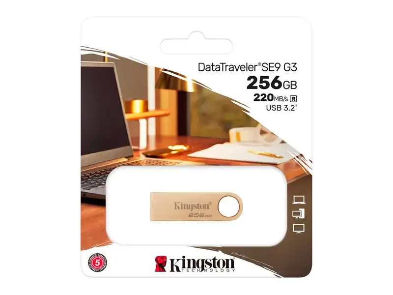 Memoria USB 3.2 256GB Kingston DataTraveler SE9 G3 (DTSE9G3/256GB) Dorado