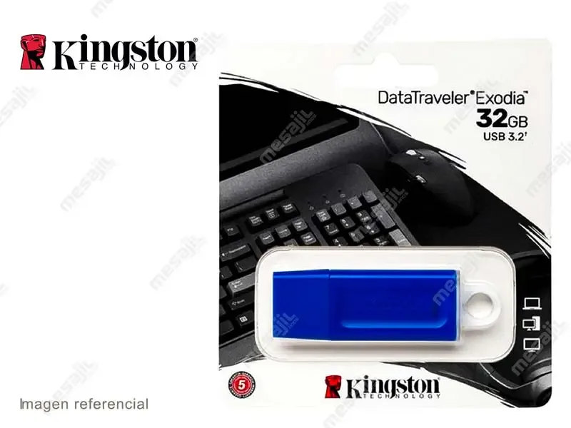 Memoria USB 3.2 32GB Kingston DataTraveler Exodia (DTX/32GB) Azul