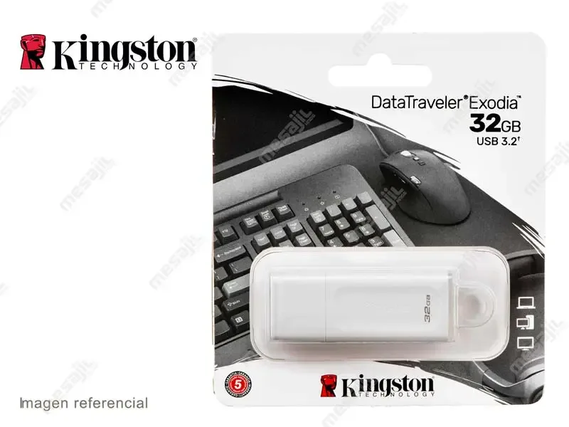 Memoria USB 3.2 32GB Kingston DataTraveler Exodia (DTX/32GB) Blanco