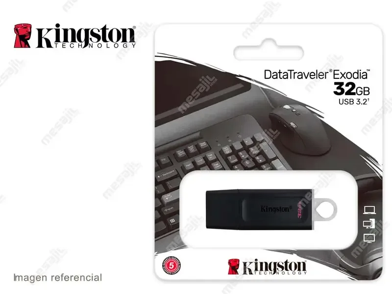 Memoria USB 3.2 32GB Kingston DataTraveler Exodia (DTX/32GB) Negro