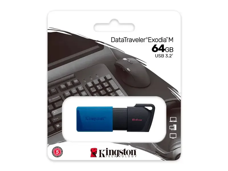 Memoria USB 3.2 64GB Kingston DataTraveler Exodia M (DTXM/64GB) Negro