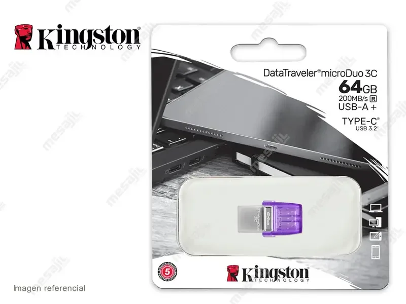 Memoria USB 3.2 USB-C 64GB Kingston MicroDuo 3C