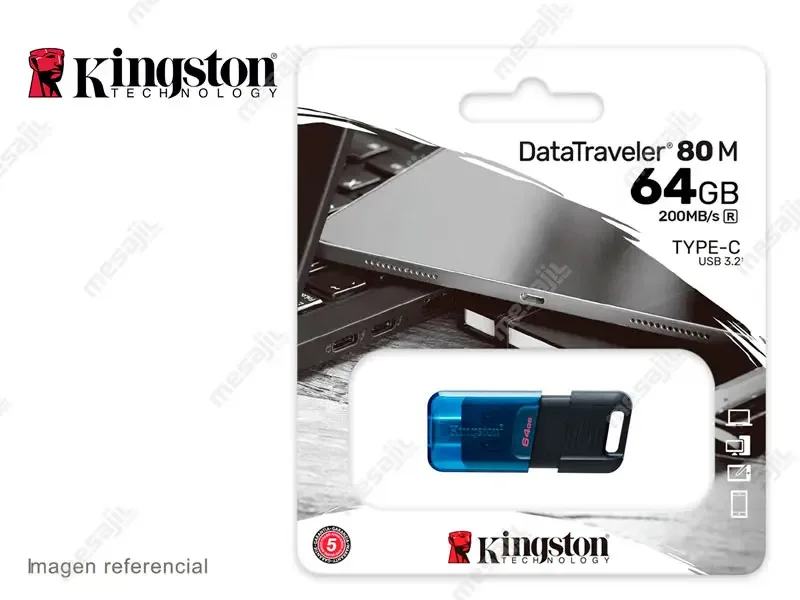 Memoria USB-C 3.2 64GB Kingston DataTraveler (DT80M/64GB)