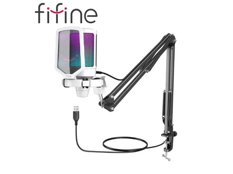 Micrófono Fifine A6T WHITE Soporte de brazo