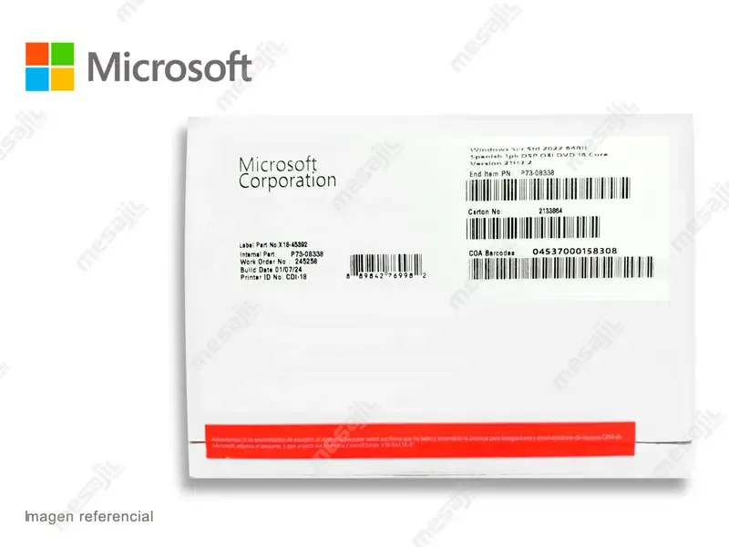 Microsoft Windows Server Standard 2022 64-bit, 1pk  OEM