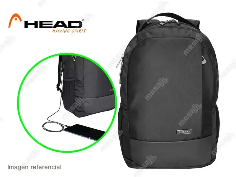 Mochila Head Denver USB 15.6" Melange Negro