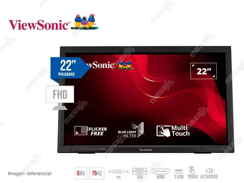 Monitor 22 VIEWSONIC VTD2223  Multi-Touch FHD LED/DVI/VGA/HDMI