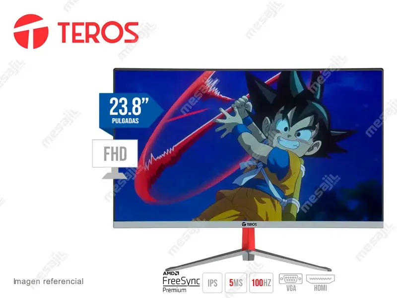 Monitor 23.8 TEROS CURVO TE-2401S FHD VA/HDMI/VGA/VESA 100HZ.