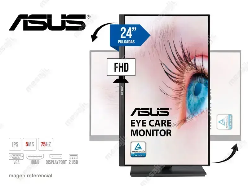 Monitor 24 ASUS Eye Care VA24EQSB FHD IPS/5ms/HDMI/VGA/DP Black