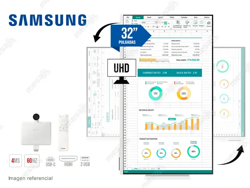 Monitor 32 SAMSUNG Smart M8 S32CM801 CAMARA 4K/HDMI/USB