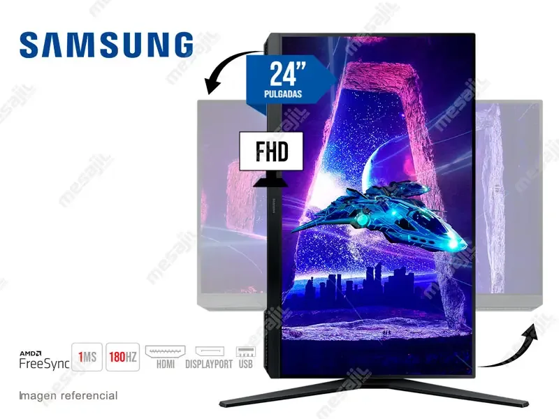 Monitor Gaming 24 SAMSUNG Odyssey G3 LS24DG300E FHD 180H 1ms Pivote