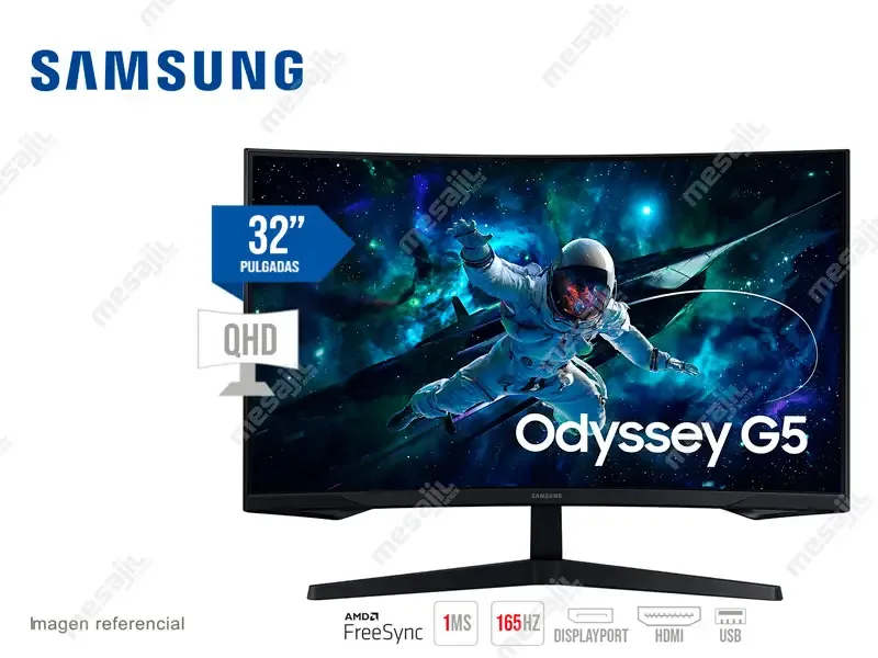Monitor Gaming 32 SAMSUNG Odyssey CURVO G5 LS32CG552ELXPE QHD 165Hz/1ms