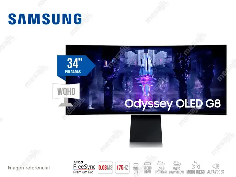 Monitor Gaming 34 SAMSUNG Odyssey CURVO G8 LS34BG850SNXZA OLED 175Hz 0.03ms