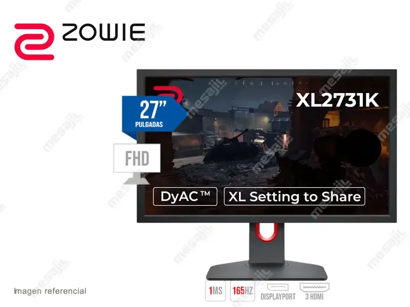 Monitor Gaming BenQ Zowie XL2731K 27" FHD LCD/165Hz/3xHDMI/DP/