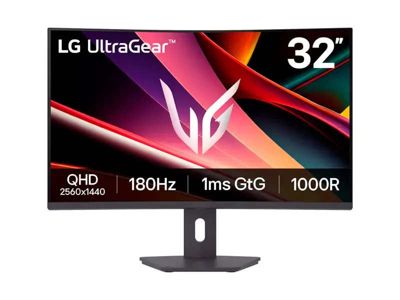 Monitor Gaming LG 32 UltraGear 32G600A-B 32" Curvo QHD 180Hz 1ms HDMI DP Black