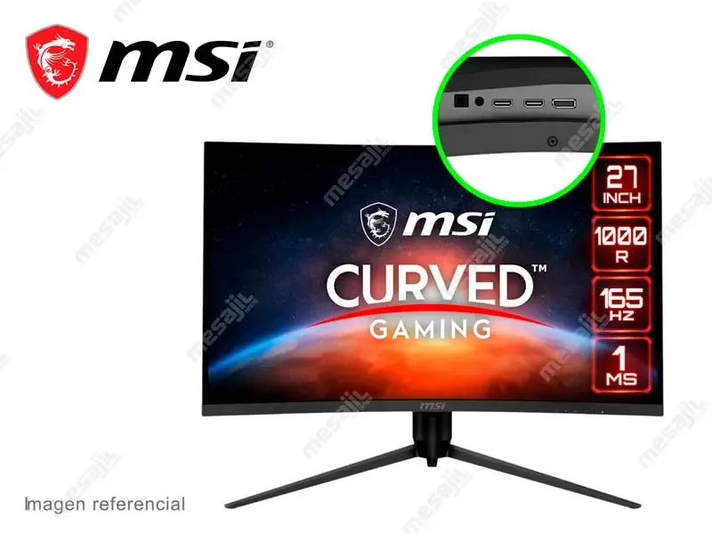 Monitor Gaming MSI Optix G271CQR 27" WQHD Curvo DP/HDMIx2/165Hz/1ms