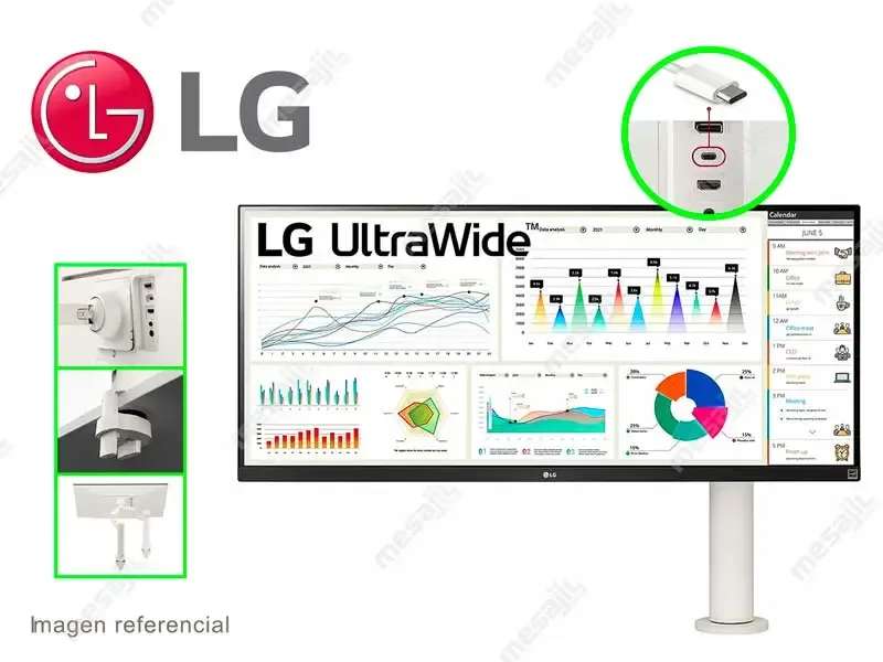 Monitor LG 34WQ680-W  34" QHD UltraWide 21:9 2560 x 1080 IPS/HDMI/USB-C