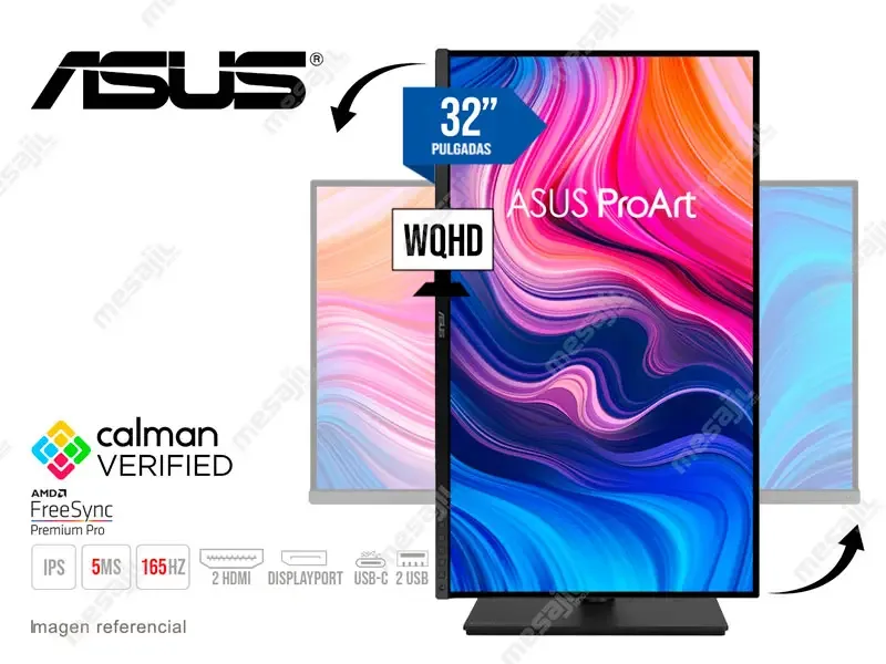 Monitor Profesional 32 ASUS ProArt PA328CGV WQHD IPS/165Hz/DP/USB-C/HDMI