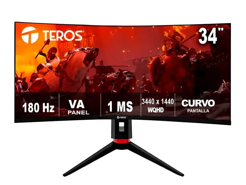 Monitor Teros gaming Curvo TE-3412G 34" UWQHD 180Hz/HDMI/DP/1ms