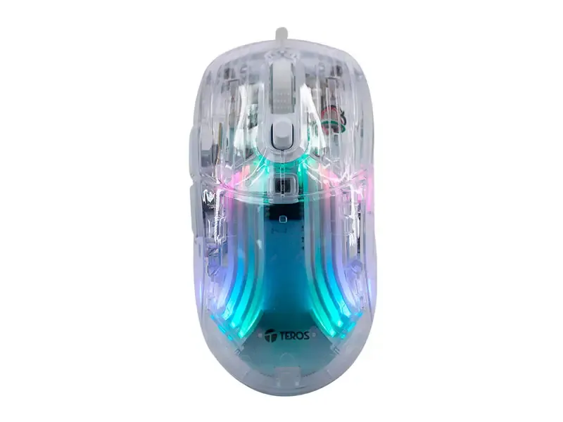 Mouse gamer TEROS TE-1216G RGB Transparente