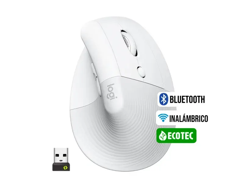 Mouse Logitech Lift Vertical Ergonomic Wireless Off-white