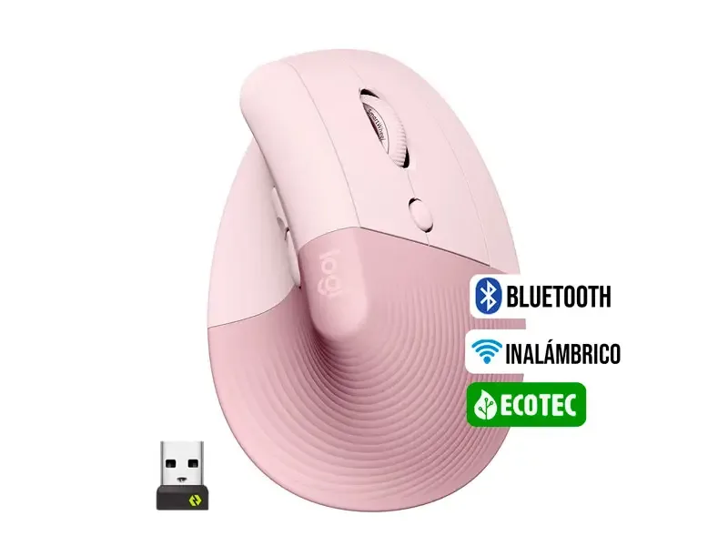 Mouse Logitech Lift Vertical Ergonomic Wireless Rose